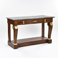 Console rectangulaire en acajou et placage d'acajou, pieds à…