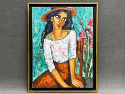 Yuri DENISSOV (1962) Portrait de femme.