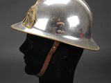 a close up of a helmet on a mannequin head