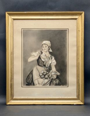 a black and white drawing of a woman holding a cat