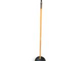an image of a floor lamp with a black base and a wooden pole