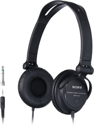 Les écouteurs Sony sont noirs et sont équipés d'un microphone.