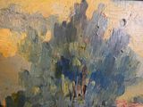 a painting of a tree in the middle of a field