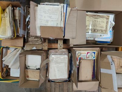 many boxes that are stacked on top of each other