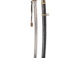 a close up of a sword on a white background