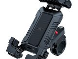 a close up of a cell phone holder on a white background