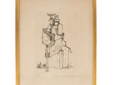 an image of a drawing of a building with a clock on it