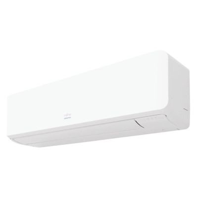 a white air conditioner sitting on top of a white wall