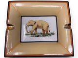 a picture of an elephant on a plate on a white background