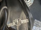 a close up of a black leather gear cover on a motorcycle