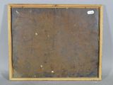 an old picture frame with a piece of wood in it