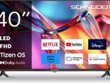 un écran de télévision sur lequel figurent les mots « 40 pouces, LED, HD, système d'exploitation Tizen »