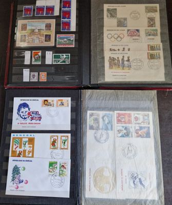2 classeurs de timbres-poste neufs et oblitérés d'Afrique ap…