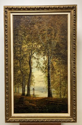 Fernand COMBES (1856-1943) « Les scieurs de long, feuilles d’auto...