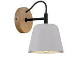 un gros plan sur une lampe murale équipée d'un abat-jour blanc
