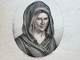 une vieille gravure représentant une femme portant un sweat à capuche