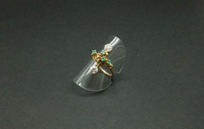 Bague Toi et Moi en or jaune 750, poinçon tête d'aigle, sert…