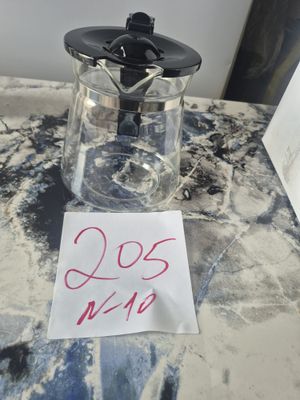 Lot de 5 cafetières à piston en verre avec couvercle noir, a…