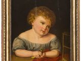 portrait d'une jeune fille avec une cage à oiseaux