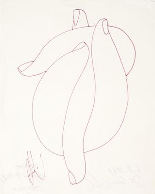 un dessin représentant deux bananes sur une feuille de papier
