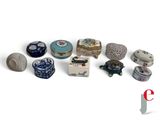 many different types of decorative items on the table