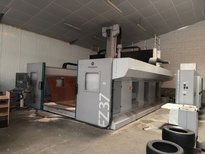 a machine that is sitting inside of a building
