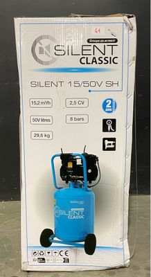an image of a box of silent classic silent air compressors