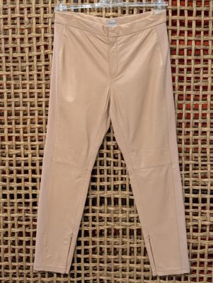 PHILOSOPHY - Pantalon couleur beige/rosé - Cuir de mouton Ta…