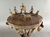 a small table with a lot of figurines on it