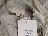 a label on a piece of clothing that is on a table