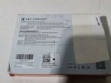 the back of a box with a label on it sitting on a table