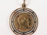 an image of a gold coin in a spiral design