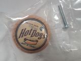 a cookie with a hot dog on it in a plastic bag