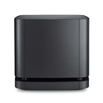 un gros plan d'une enceinte noire sur fond blanc