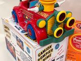 a toy train that is sitting on top of a box