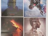 quatre affiches de films mettant en scène des hommes en noir et des hommes en blanc
