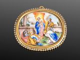 an image of a picture of a religious scene in a gold frame