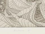 a picture of a drawing of two birds on a branch