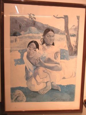 a painting of a woman holding a child in her lap