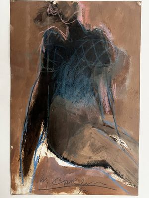 an image of a painting of a woman sitting on a chair