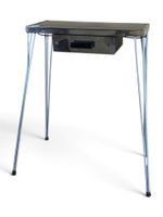 Petite console en métal chromé, ouvrant par un tiroir en cei…