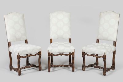 set of four louis xvi style walnut side chairs