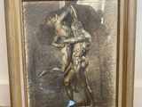 une image représentant un tableau où l'on voit un homme tenant une femme dans ses bras