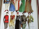un livre sur lequel figure la photo d'un groupe de personnes vêtues de costumes médiévaux