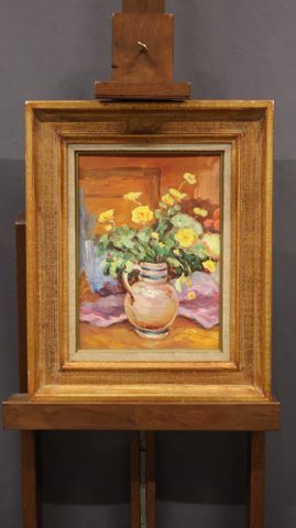 Lucien FERRAND (1914-2013) « Fleurs dans la cruche ». Huile sur i...