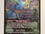 a close up of a pokemon card on a table