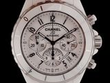 Montre chronographe Chanel avec bracelet en céramique blanche