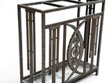 an image of a metal cage with a mirror on top of it