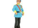 toy figurine of a man dressed in a blue uniform