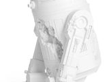 a close up of a star wars figurine on a white surface